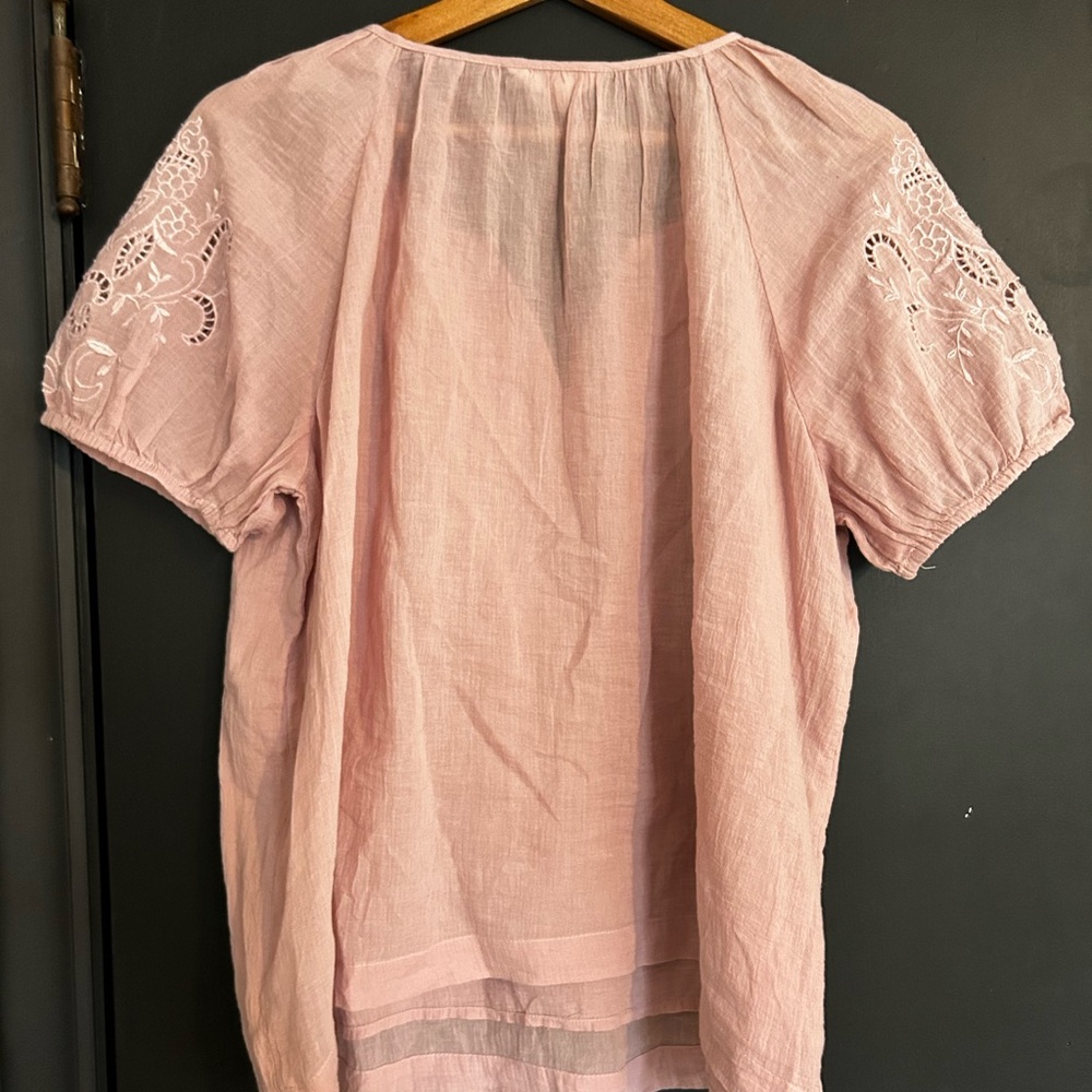 Lucky Brand Light Pink Embroidered Blouse - Picture 3 of 4